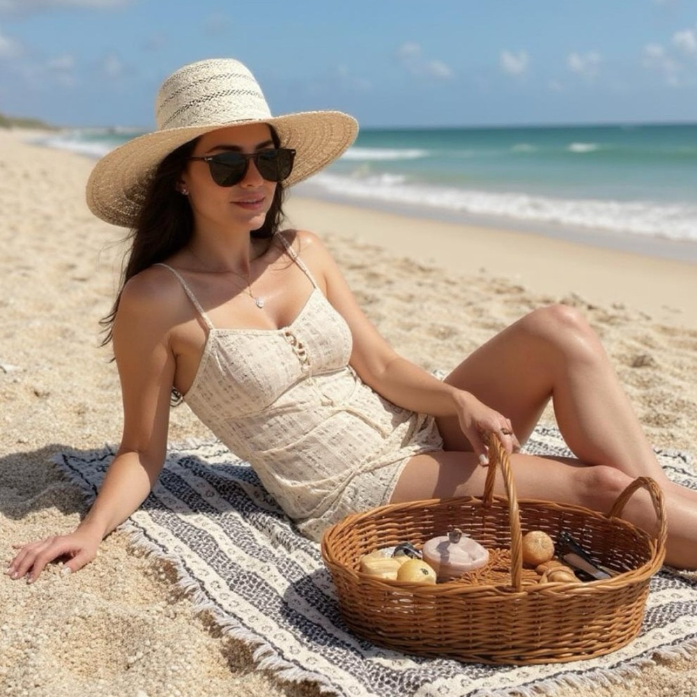 Elegant Cream Lace Sun Hat